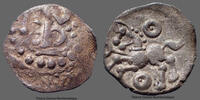 Aedui, Eduens denier Aedui, Eduens, denier à la tête casquée stylisée, cheval à gauche, DT 3190, 16mm, 1,80g, TTB/SUP Rare! -