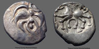 Hêlvetii, Helvêtes, vindeliker, vindelici, sud Deu quinar Helvêtes, Sud Deutschland, Allemagne du sud, buchel quinar, cheval et torques, DT 3277 Var., 13/14mm, 1,74g, TTB à SUP -