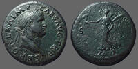Roman Empire sestertius Galba, sestertius Rome en 68, SC Victoria, RIC 456, 34mm, 22,49g, traces de nettoyage, TTB à SUP R! -