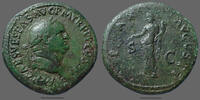 Roman Empire sestertius Vespasianus, Vespasien, sestertius Roma en 71, PAX AUGUSTI SC, RIC II 1-243, 33mm, 26,65g, lissage, patine légèrement brillante, -