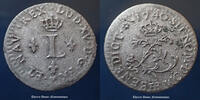 France Sol Louis XV, Sol de billon 1740 BB Strasbourg, Gad. 278, 1,04g, TB+ -