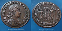 Roman Empire nummus Constantius II, Constance II, nummus Constantinople en 330-333, Gloria Exercitus, RIC 61, 18mm, 2,52g, SUP à FDC -