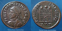 Roman Empire nummus Constantius II, Constance II, nummus Ticinum en 326, Providentiae Caess, RIC 201 R3!, 19mm, 3,15g, SUP à FDC -