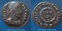 Roman Empire nummus Crispus, nummus Ticinum en 322-325, Dominor Nostror Caess, RIC 170, 19mm, 3,40g, SUP à FDC Beau style de buste! -