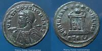 Roman Empire nummus Crispus, nummus Trèves, Trier, Treveri en 323, Beata Tranquillitas, RIC 394, 19mm, 3,19g, TTB+ -