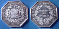Dreux jeton Dreux, Eure et Loire, chambre des Notaires, jeton octogonal en argent poinçon main, 1884, Lerouge 123, 32mm, 13,14g SUP+ - silv -