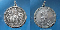 Allemagne, Deutschland, Kaiserreich, Empire 3 mark Wilhelm II, 3 mark 1913 monté en médaillon (en argent), 36mm, 19,11g, quelques traces sinon TTB à SUP - silver -