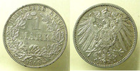 Allemagne, Deutschland, Empire, Kaisereich 1 mark Allemagne EMPIRE, GERMAN EMPIRE, GERMANY EMPIRE, 1 mark 1909 A, KM.14 SUPERBE -