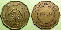 Numismatique des mines jeton SA des houillères et du chemin de fer d'Epinac, Pain, jeton en laiton, TTB à SUPERBE -