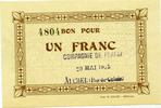 Numismatique des mines 1 franc AUCHEL, Compagnie de Ferfay, 1 franc, 20 Mai 1915, P.62.20 Q.NEUF -