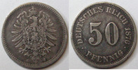 Allemagne, Deutschland, Empire, Kaisereich 50 pfennig Allemagne, Deutschland, Empire, 50 pfennig 1876 J, J.7 TTB -
