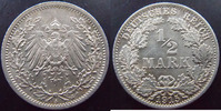 Allemagne, Deutschland, Empire, Kaisereich 1/2 mark Allemagne, Deutschland, Empire, Kaisereich, 1/2 mark 1915 A, J.16 TTB+ -