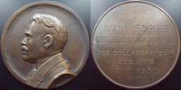 Academie, Ecole, Collège, Lycée, Université bronze MAX SORRE, recteur de l'université d'Aix, médaille en bronze 69,5 mm, 1936, TTB à SUPERBE -
