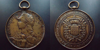 Médaille de Tir, Concours de Tir Societe de Tir des communes de France, d'Algerie et des colonies, médaille avec beliere 50 mm, 43,65 grms, non daté, Bon TTB -
