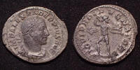 Roman Empire denier SEVERUS ALEXANDER, ALEXANDRE SEVERE, denier Rome en 232, IOVI PROPUGNATORI, 2,58 grms, métal granuleux sinon TTB -