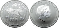 Australien 1 Dollar One Dollar - 1 Unze Silber - Year of the Pig - Serie: Lunar II - Elisabeth II. -