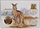 Australien 1 Dollar Abbildung eines Kängurus an der Küste vor Sydney - Numisbrief -