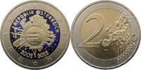 Österreich 2 Euro 10 Jahre Euro-Bargeld koloriert -