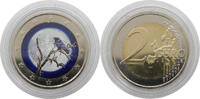 Finnland 2 Euro Blau-Weiß – Finnische Natur - Nebelkrähe vor Vollmond - 2€ -