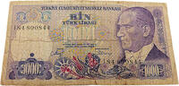 Türkei 1000 Lira Ein Porträt von Präsident Mustafa Kemal Atatürk -