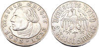 Drittes Reich 2 Reichsmark 450 Jahre Geburt Martin Luther,J.352 -