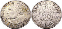 Drittes Reich 2 Reichsmark 450 Jahre Geburt Martin Luther,J.352 -