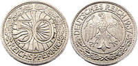 Weimarer Republik 50 Reichspfennig 50 Pfennig, J.324, 1937 A -