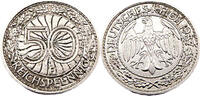 Weimarer Republik 50 Reichspfennig 50 Pfennig, J.324, 1937 F -