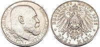 Kaiserreich Württemberg 3 Mark 1916 F 25. Jahrestag - Herrschaft von Wilhelm II,J.178 gutes EF,