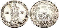 Weimarer Republik 3 Reichsmark 1000 Jahre Rheinlande Deutschland,J.321 -