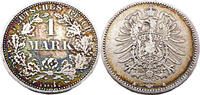 Kaiserreich 1 Mark 1 Reichsmark,J.9,1887 A -