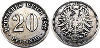 Kaiserreich 20 Pfennig 20 Pfennig,J.5 1875 C -