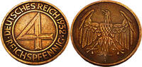 Weimarer Republik 4 Reichspfennig 4 Pfennig, J.315 -