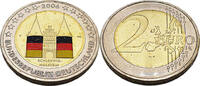 Bundesrepublik Deutschland / BRD 2 Euro Holstentor in Lübeck, Schleswig-Holstein - Farbapplikation -