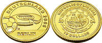 Liberia 10 Dollar Goldmünze Fußbal-Stadion Berlin -