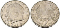 Bundesrepublik Deutschland / BRD 2 Deutsche Mark Max Planck, 1959 F -