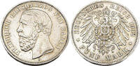 Kaiserreich Baden 5 Mark Friedrich I.1902 G,J.29 -