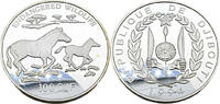 Dschibuti 100 Francs Bedrohte Wildtiere - Zebras -