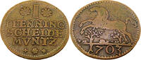 Braunschweig-Lüneburg-Celle 1 Pfennig Standardumlaufmünze - 1 Pfennig Braunschweig-Lüneburg-Celle - Georg Wilhelm -