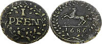 Braunschweig-Lüneburg 1 Pfennig Standardumlaufmünze - 1 Pfennig Braunschweig-Lüneburg - Georg Wilhelm -