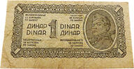 Jugoslawien 1 Dinar Standard Banknote - Jugoslawischer Partisanensoldat mit Gewehr -