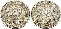 Weimarer Republik 3 Reichsmark 100 Jahre Bremerhaven,J.325 -
