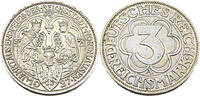 Weimarer Republik 3 Reichsmark 1000 Jahre Nordhausen,J.327 -