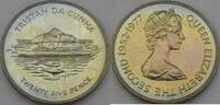 Tristan da Cunha 25 Pence Insel, Schiff und Möwe - Queen Elizabeth the second 1952-1977 -