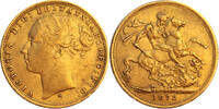 Australia Sovereign 1872-M Gold Sovereign "St. George", Australia, Scarce Date -
