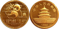 China 5 Yuan (1/20 Ounce) 1989 Gold 5 Yuan (1/20 Ounce), China, Scarce -