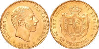 Spain 25 Pesetas 1881 Gold 25 Pesetas Spain, Alfonso XII, Uncirculated -