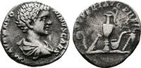 Roman Empire Denarius Caracalla, as Caesar. Nicely Vontrasting Silverish Details and Deep Toning. -