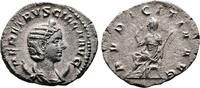 Roman Empire Antoninianus Herennia Etruscilla. Old Cabinet Tone Contrasting with Yellowish Minting Hues. -
