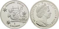 Isle of Man, 1 Crown Olympische Spiele in Sotchi 2014 - Abfahrtski, -